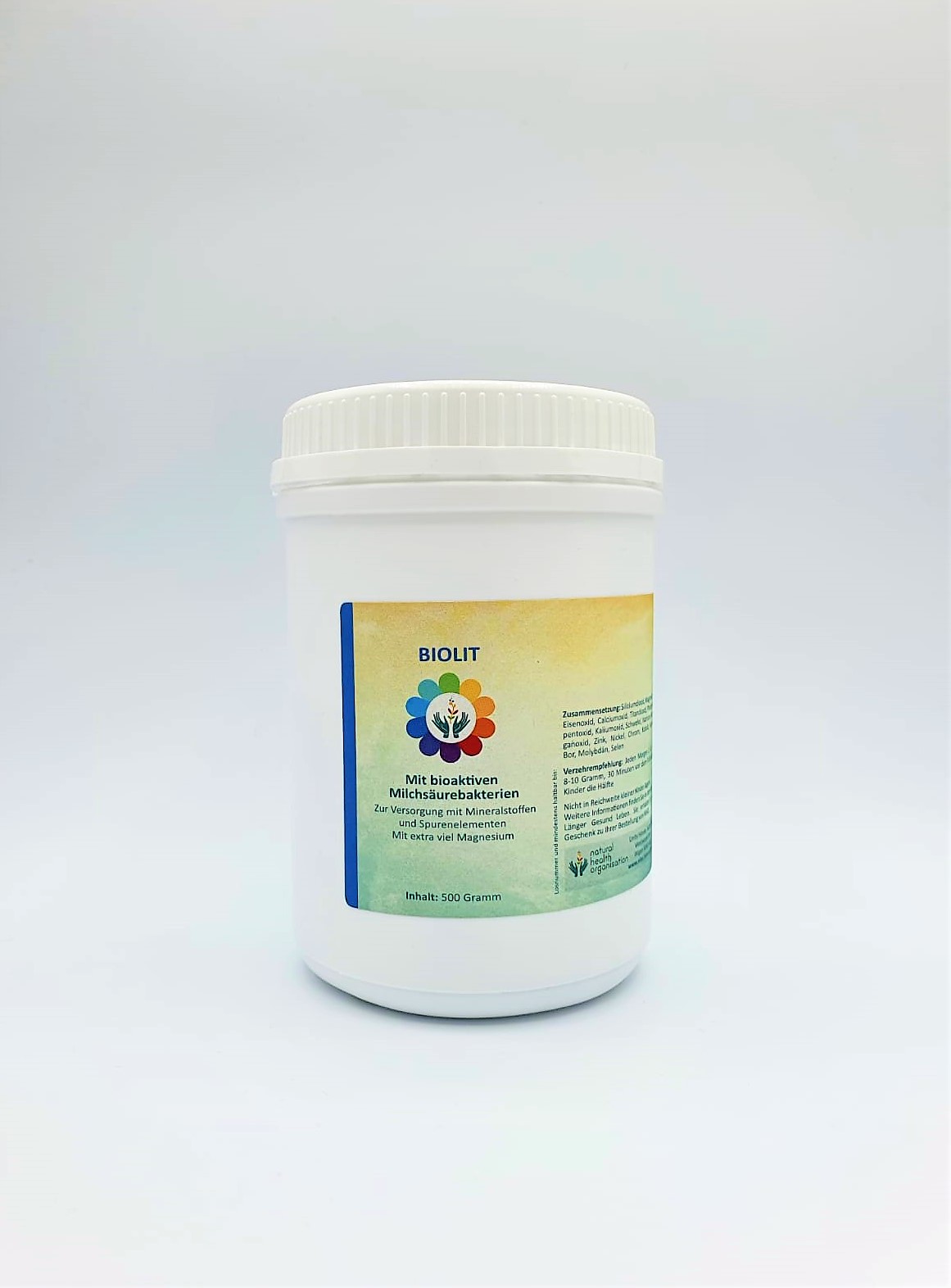 BIOLIT Weiße Dose mit der Aufschrift Biolit