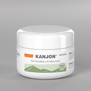 kanjon Schutzmaske Cremedose mit kanjon Schutzmaske mit Maumasil grün weiß