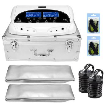 Detox Maschine 2 Detox Maschine auf einem Silbnerkoffer und mehrere Geräte